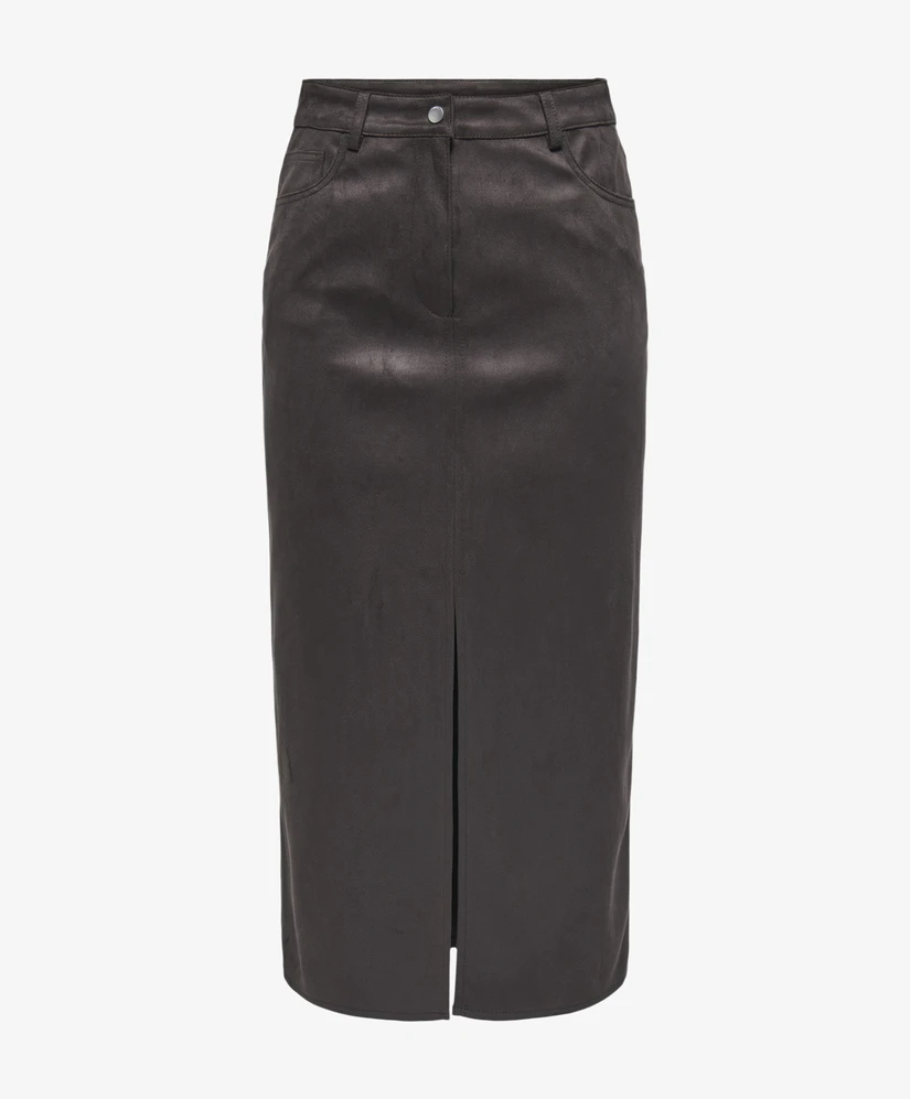 ONLY Midi Rok Nala Faux Suede
