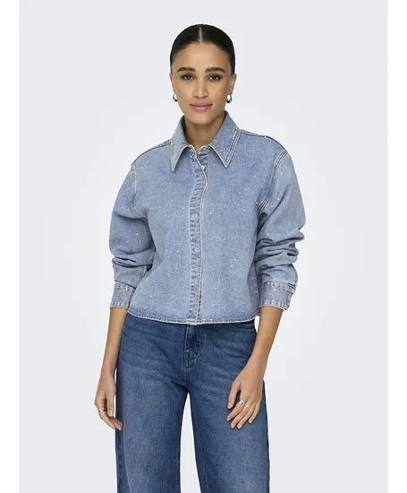 ONLY Spijkerblouse Maggie May Rhinestones