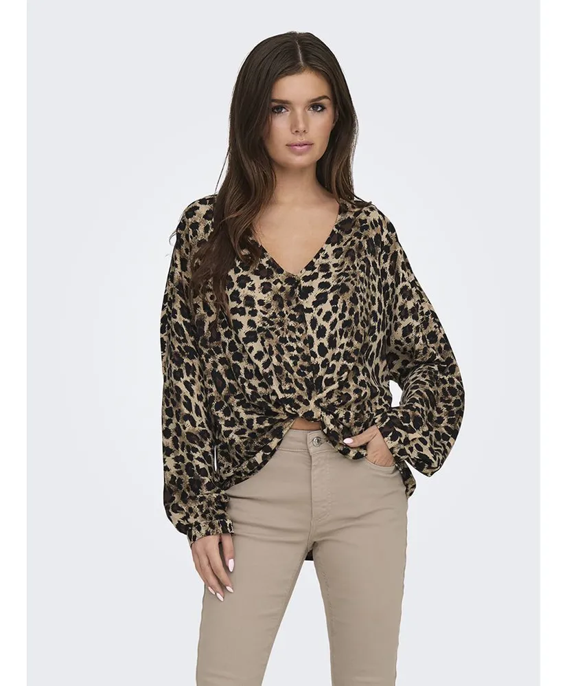 ONLY Top Masc Thalia Leopard Knot