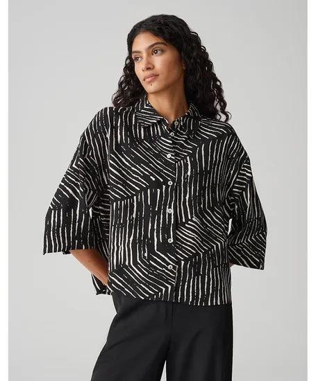 OPUS Blouse Fiana Palm Leaves