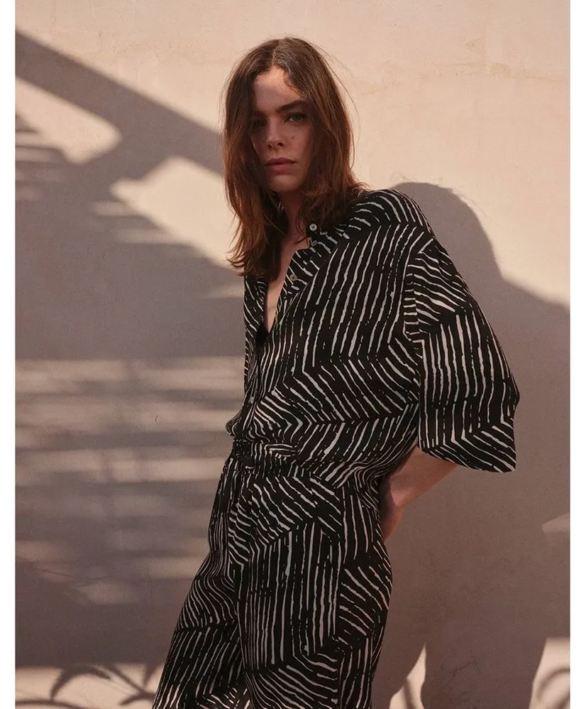 OPUS Blouse Fiana Palm Leaves