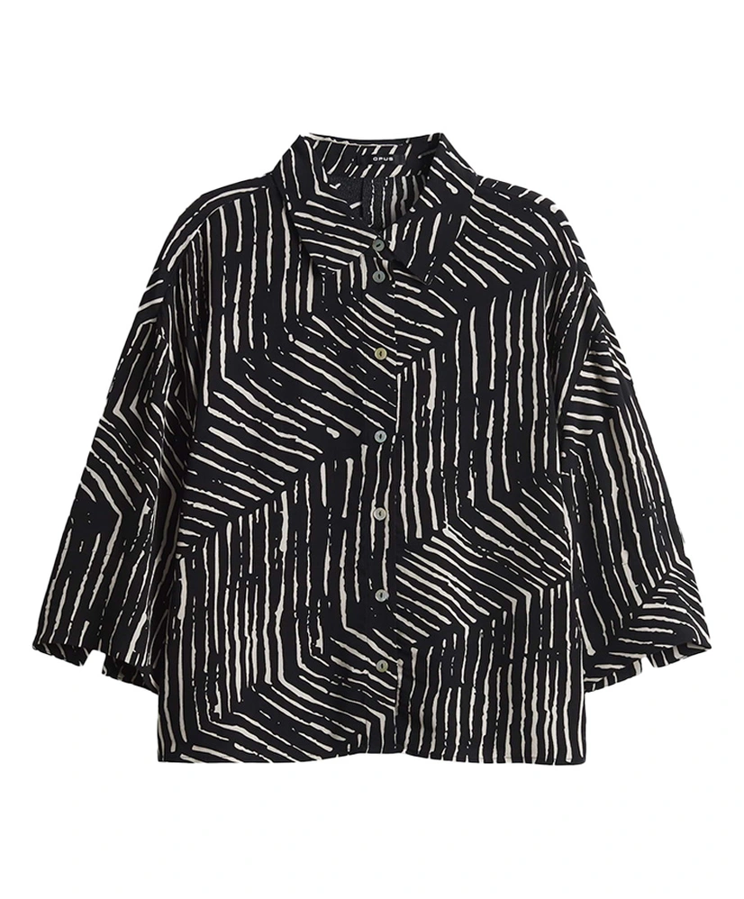 OPUS Blouse Fiana Palm Leaves