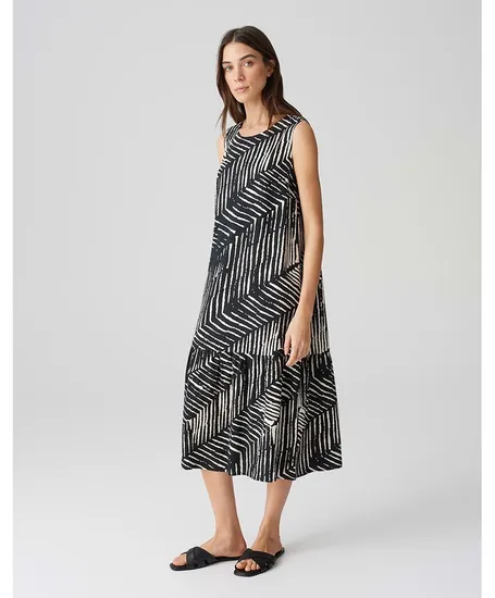OPUS Midi Jurk Wicy Palm Leaves