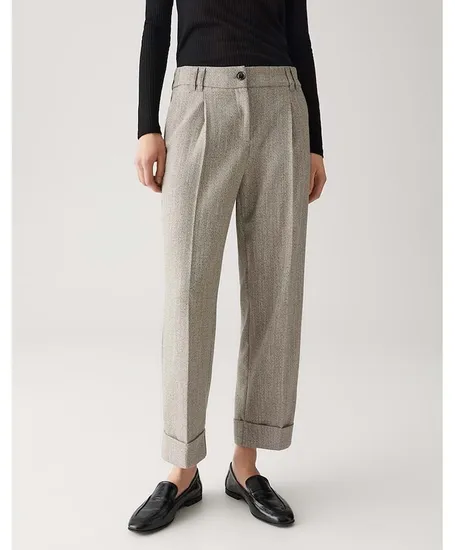 OPUS Pantalon Vissengraat Print