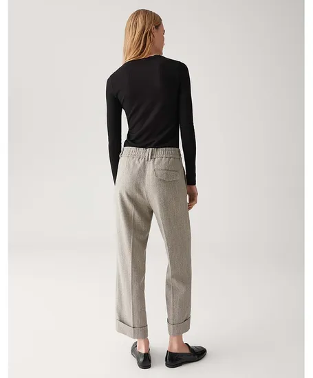 OPUS Pantalon Vissengraat Print