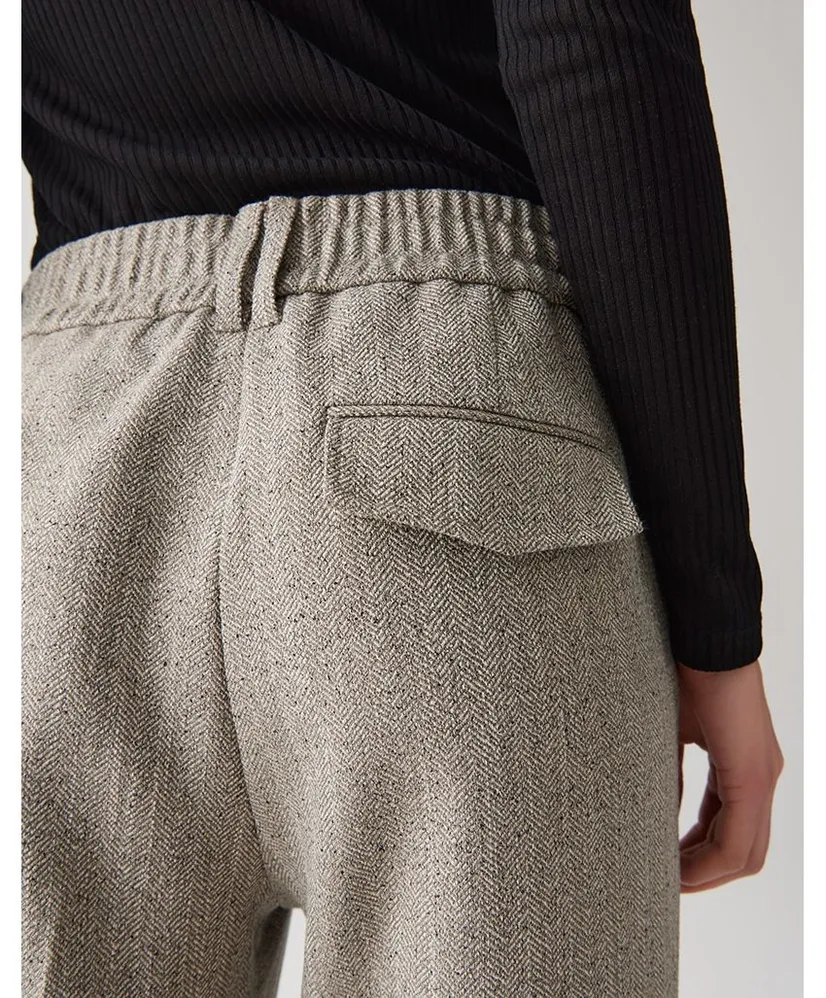 OPUS Pantalon Vissengraat Print