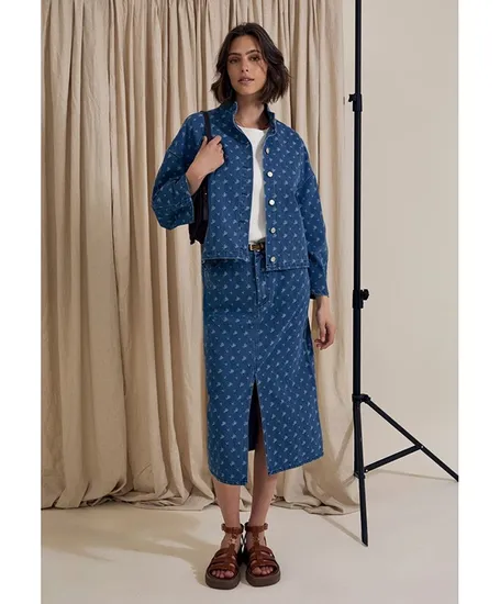 Peppercorn Spijkerrok Midi Print