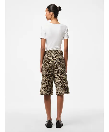 PIECES Bermuda Salume Wide Fit Leopard