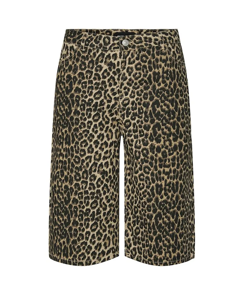 PIECES Bermuda Salume Wide Fit Leopard