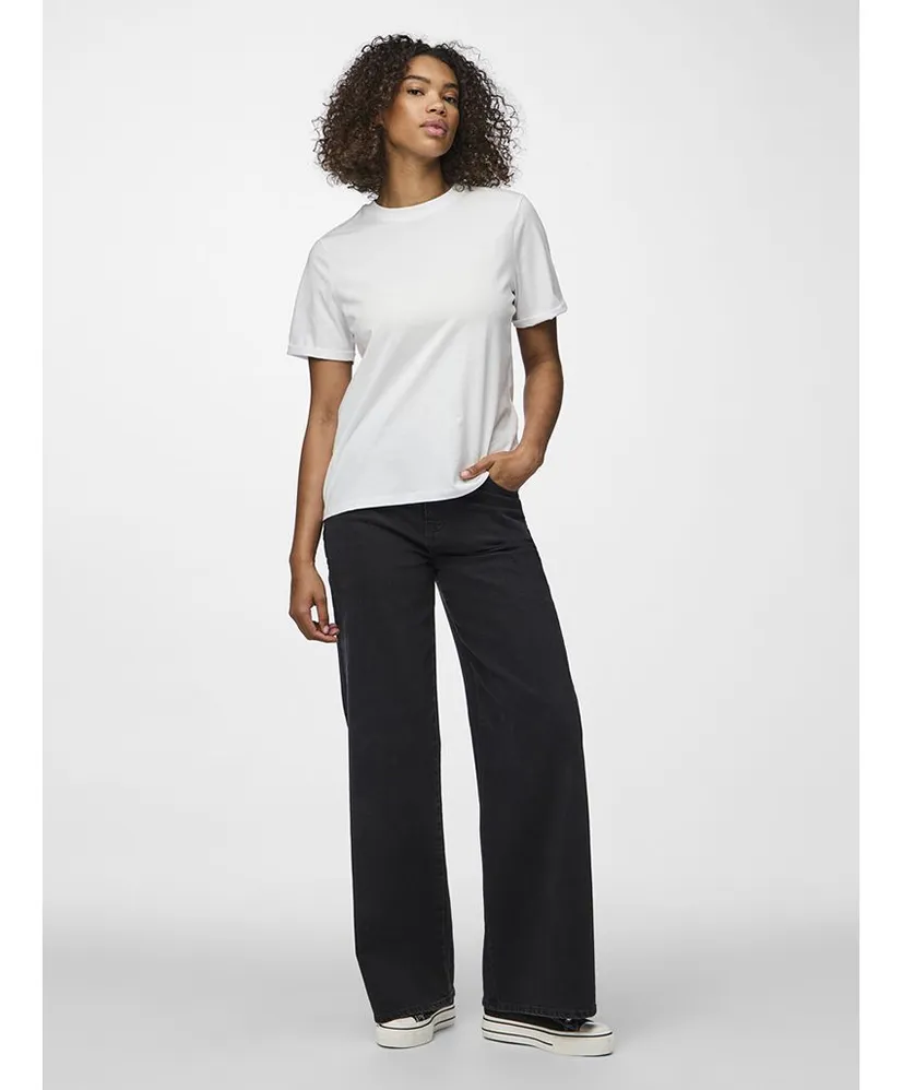 PIECES T-shirt Effen Wit
