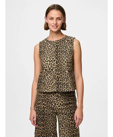 PIECES Top Salume Leopard