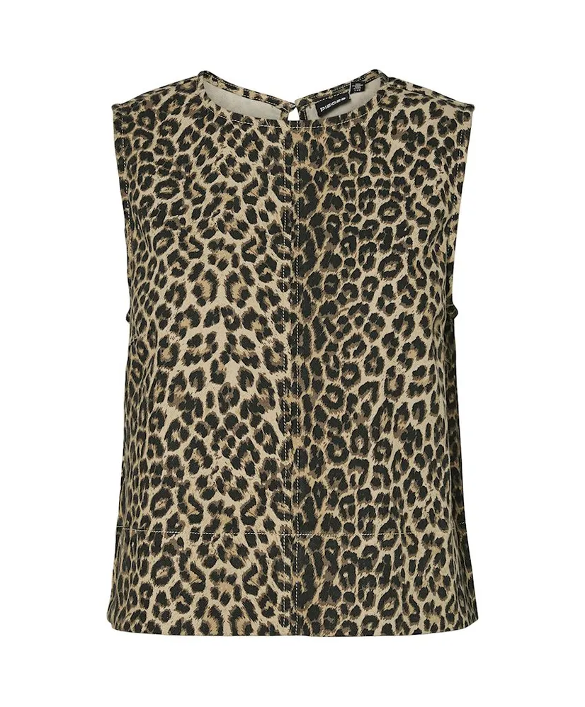 PIECES Top Salume Leopard