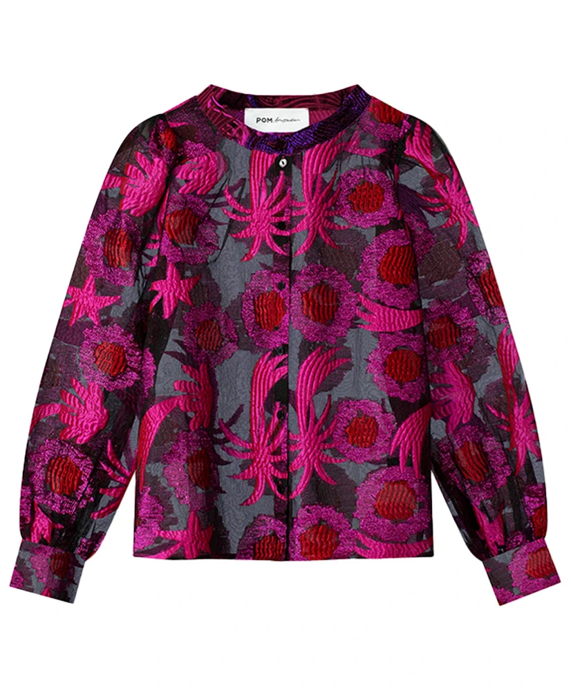 POM Amsterdam Blouse Splashing Fireworks Organza