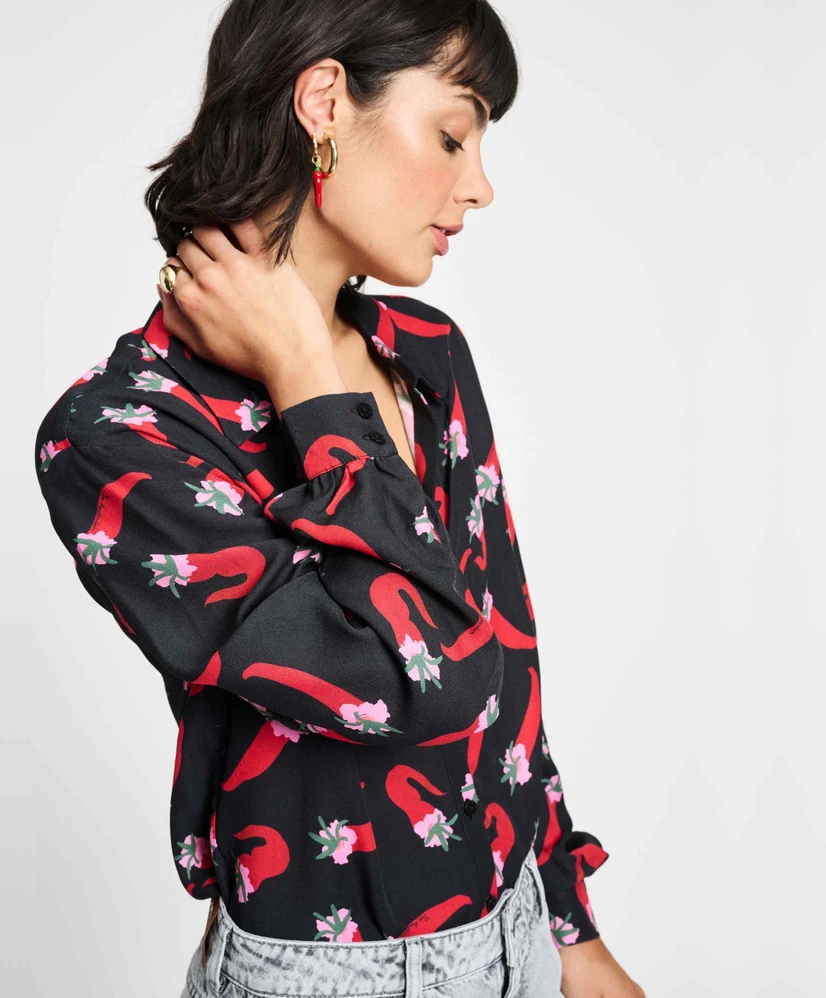 POM Amsterdam Blouse Violet Pepper Garden