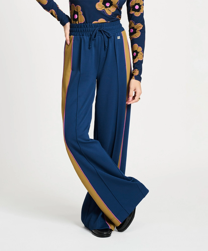 POM Amsterdam Broek Colourblock Nightfall Blue