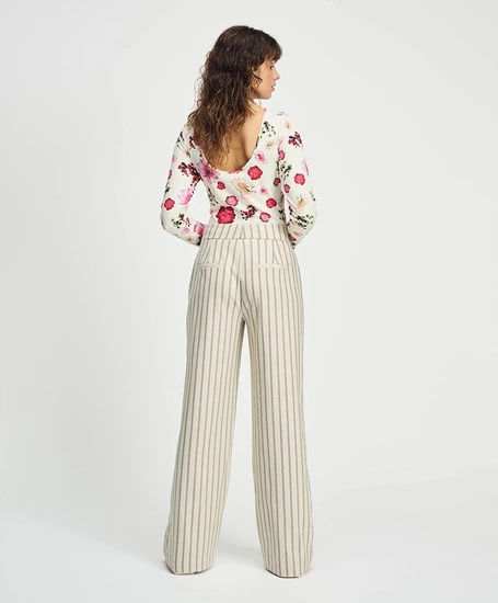 POM Amsterdam Broek Gestreept Wide Leg