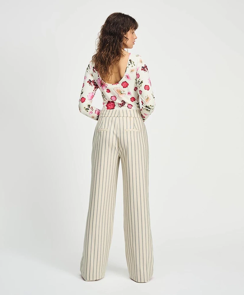 POM Amsterdam Broek Gestreept Wide Leg