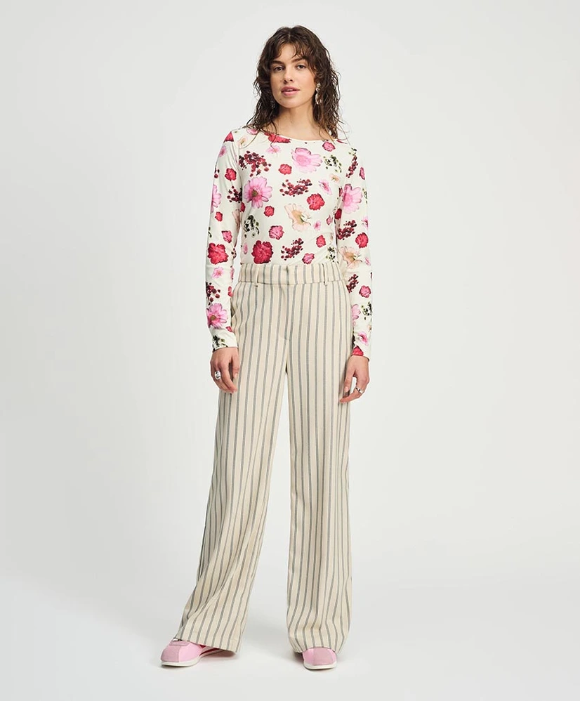 POM Amsterdam Broek Gestreept Wide Leg