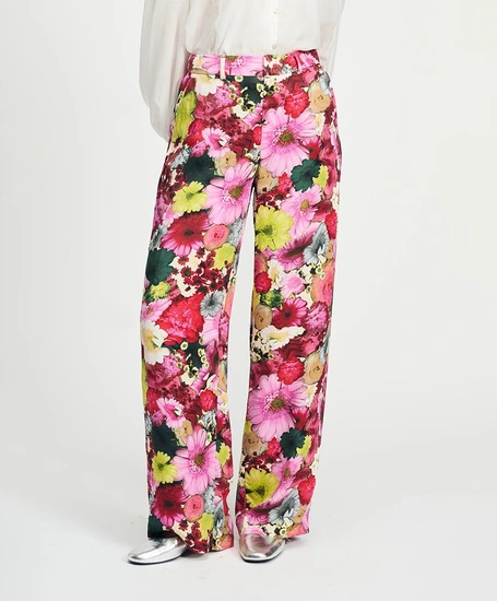 POM Amsterdam Broek Satin Love Wide Leg