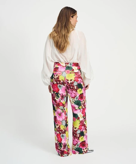POM Amsterdam Broek Satin Love Wide Leg