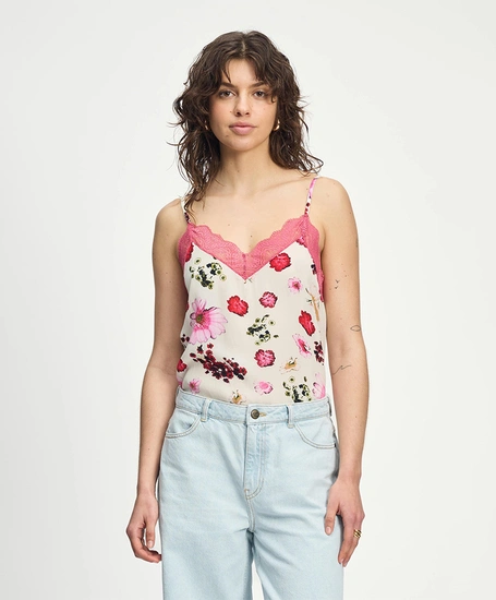 POM Amsterdam Top Singlet Cami Bouquet Cream