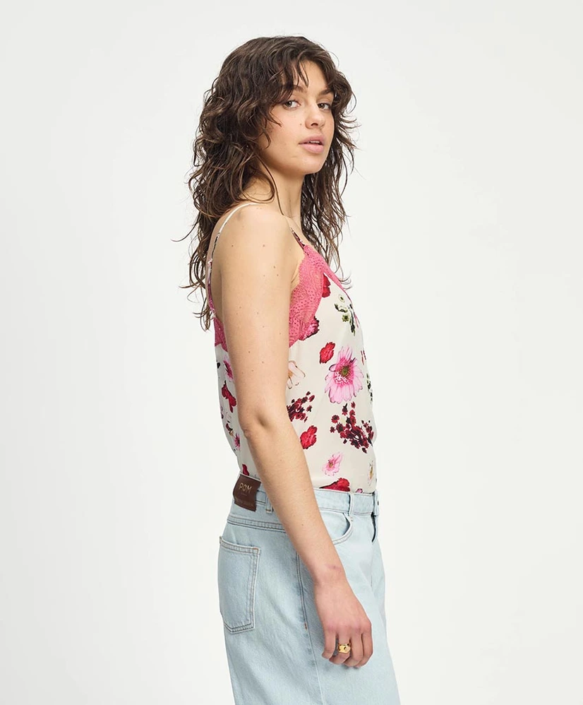 POM Amsterdam Top Singlet Cami Bouquet Cream