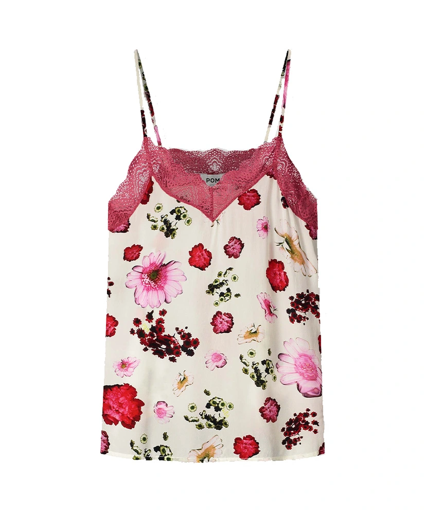 POM Amsterdam Top Singlet Cami Bouquet Cream