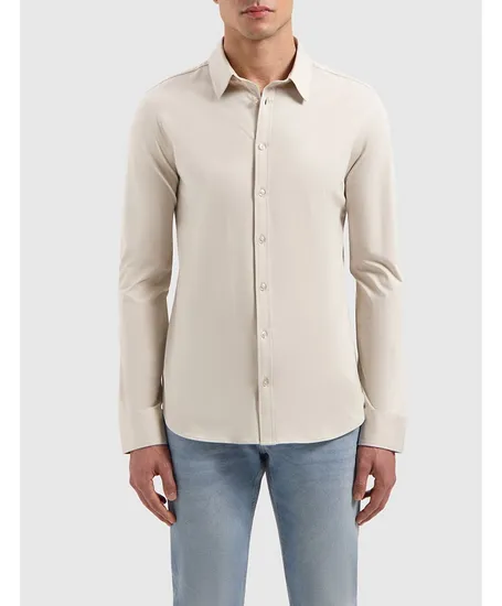 Pure Path Overhemd Essential Jersey Slim Fit