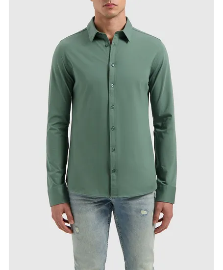 Pure Path Overhemd Essential Jersey Slim Fit