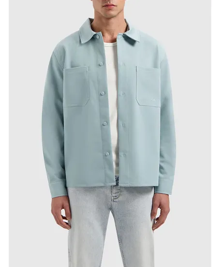 Pure Path Overshirt Cursive Embroidery