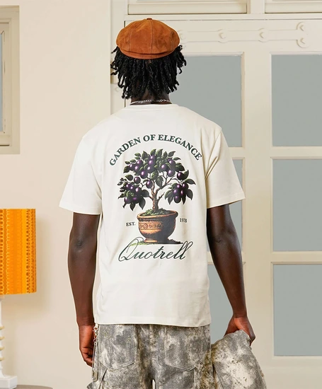Quotrell T-shirt Damson Backprint