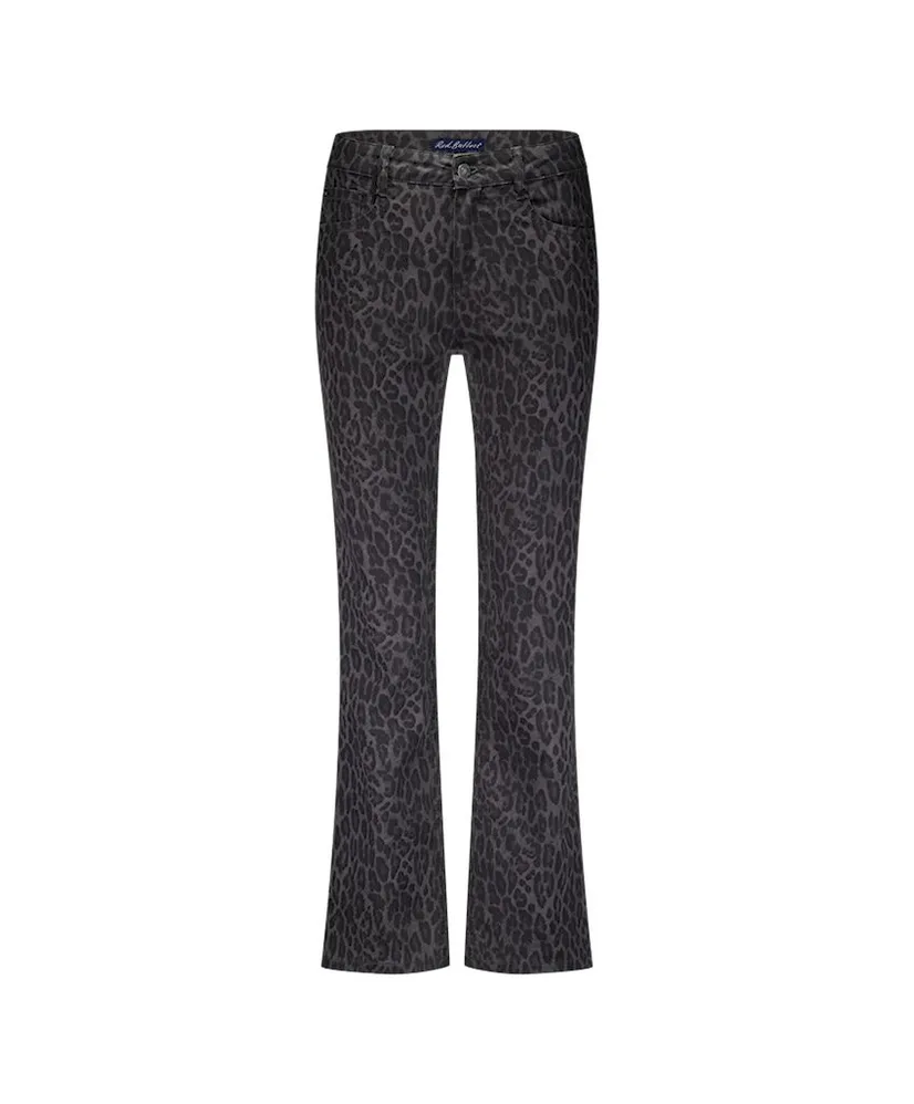 Red Button Broek Straight Leopard