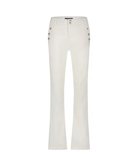 Red Button Flared Broek Bibette Buttons