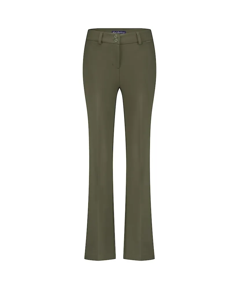 Red Button Flared Broek Effen