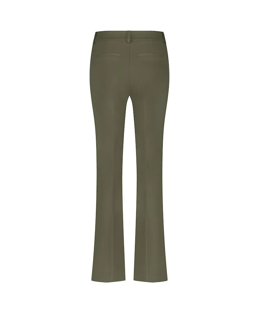 Red Button Flared Broek Effen