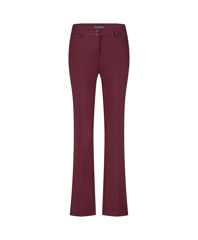 Red Button Flared Broek Effen