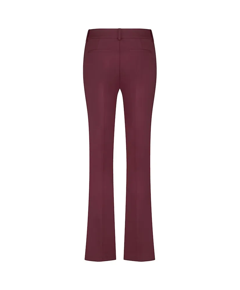 Red Button Flared Broek Effen
