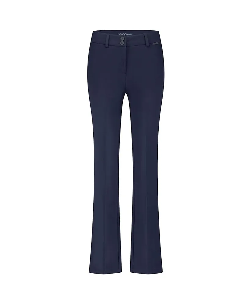 Red Button Flared Broek Effen