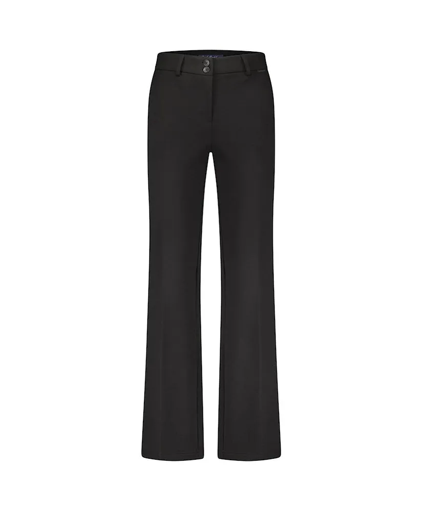 Red Button Flared Broek Effen