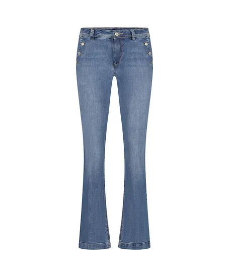 Red Button Flared Jeans Bibette Buttons