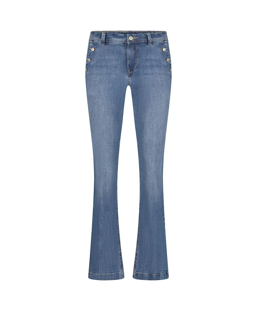 Red Button Flared Jeans Bibette Buttons