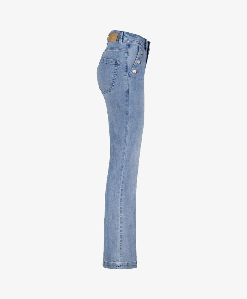 Red Button Flared Jeans Bibette