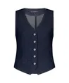 Red Button Gilet Herringbone