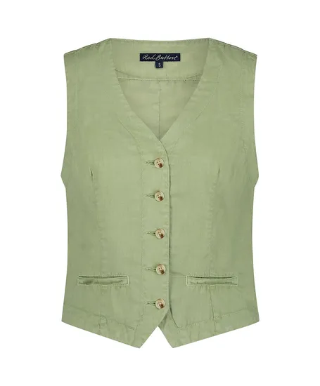 Red Button Gilet Linnen