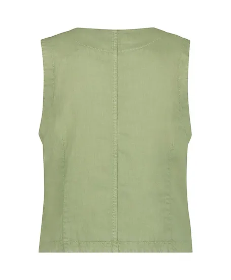 Red Button Gilet Linnen