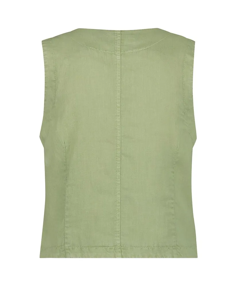 Red Button Gilet Linnen