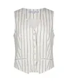 Red Button Gilet Stripe