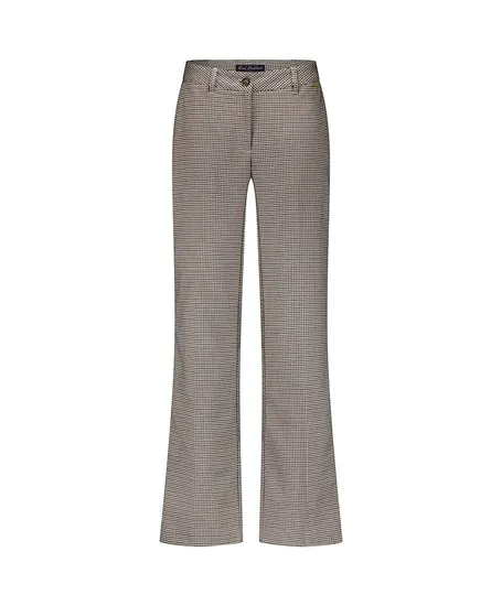 Red Button Pantalon Wide Leg Print