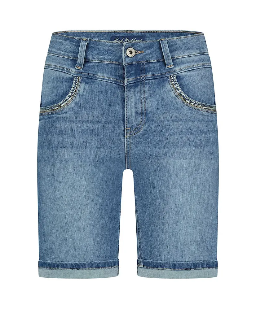 Red Button Short Sienna Embroidery