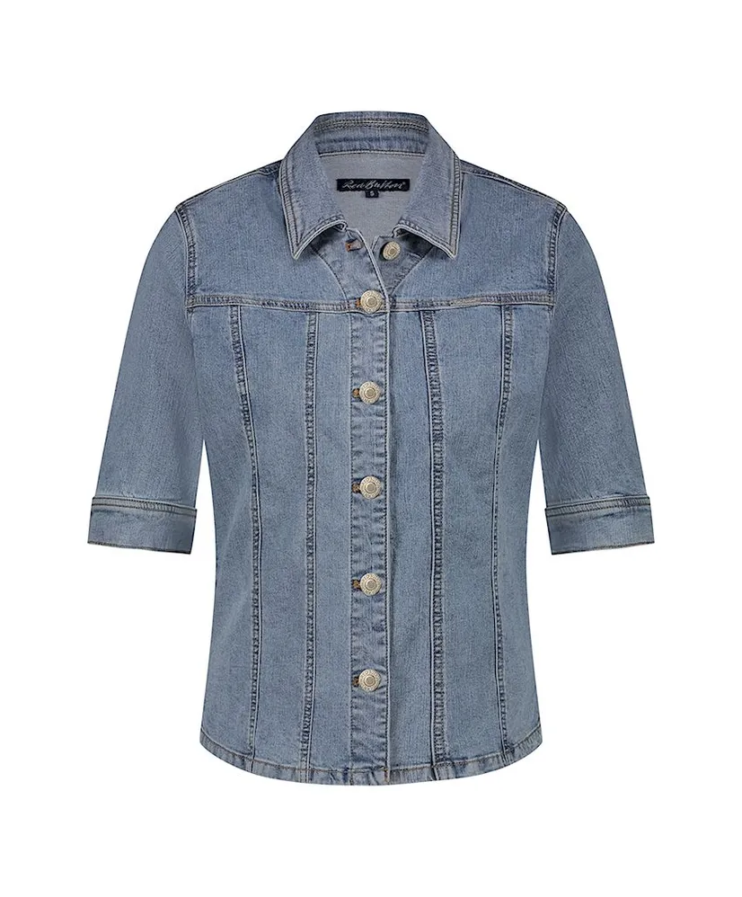 Red Button Spijkerblouse Olivia